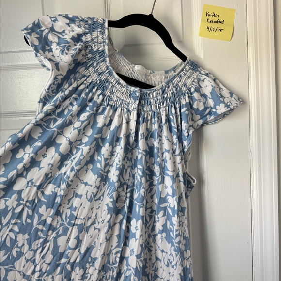 LAKE Pima Smocked Flutter Maternity Nightgown - Picture 2 of 5